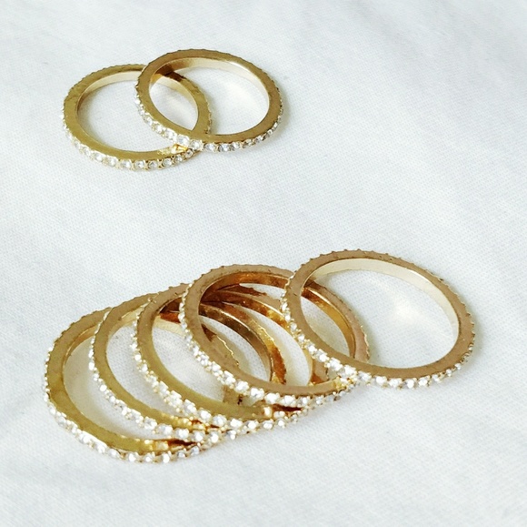 Gold Pave Rings - Picture 1 of 6
